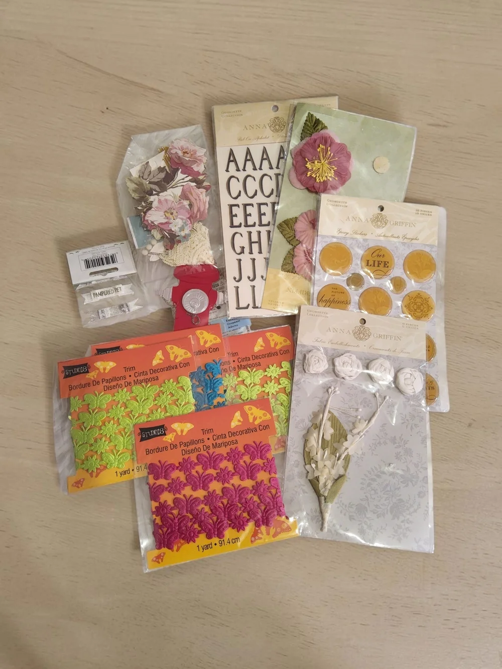 10 /$10 Pink Floral Embellishment Pack - Assorted Party Craft Accents